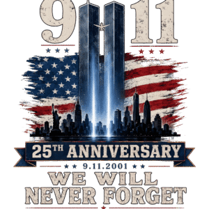 9/11 25th Anniversary Kids' T-Shirt "We Will Never Forget"